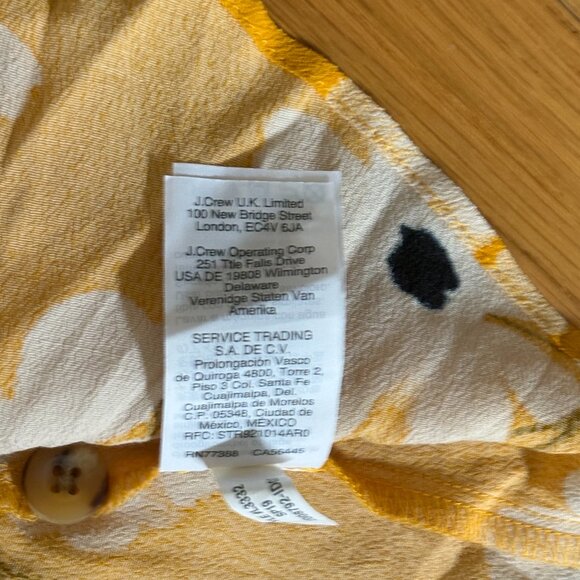 Madewell Button Front Midi Dress Ikat Floral Yellow Sundress Women’s Size 6 NWT - Picture 12 of 12